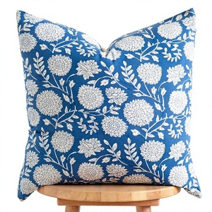 Fundas De Almohada florales bohemias hechas a mano, fundas de almohada de tamaño Queen de algodón Vintage con patrones de retrato y Festival para uso en sofá - Product Image 1