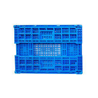 Petite caisse de rangement pliable en plastique à mailles fines pour légumes, idéale pour l'expédition agricole