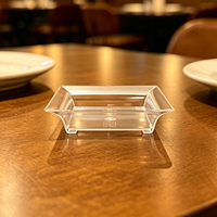 Hoge kwaliteit vierkante PS mini saus schaaltje 40ml kristallen dipschaaltje catering schaal voor restaurant buffet proeftafel servies