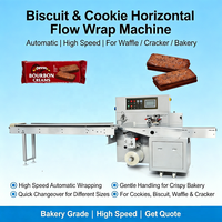 Machine d'emballage automatique horizontale pour biscuits et gaufres (sacs plastique/papier) avec moteur