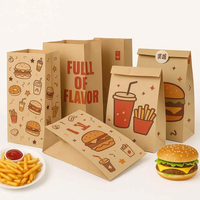 Emballage écologique personnalisé de hamburger sandwich à hot-dog pour barbecue à emporter sac en papier kraft sulfurisé pour poulet