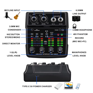 <strong>M</strong>-12 <strong>Audio</strong> <strong>Interface</strong> with Multiple Level Display Indicators Plastic &amp; Metals Construction AC 110-240V - Product Image 4