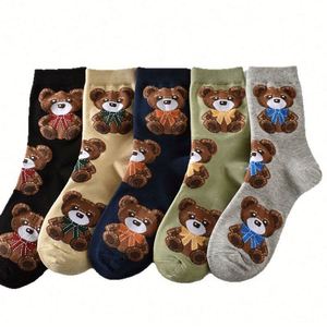 Cotton Over Knee Socks Jacquard <b>Bear</b> Women's Cartoon <b>Cute</b> Daily Causal Socks - Product Image 5