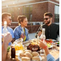 Table de barbecue coréenne avec armoire extérieure intégrée - Ventilation descendante pour stations de grillades sur table