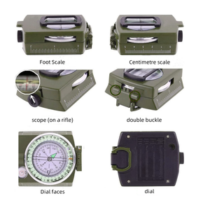 Boussole tactique de niveau de randonnée pour la survie Compas de visée portable compact avec sac de transport pour le <span class=keywords><strong>camping</strong></span>, la randonnée en plein air - Product Image 4