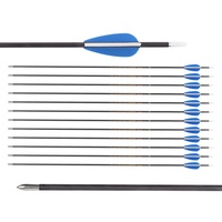 Anak panah karbon kustom untuk panahan, ID 3.2 mm, Spine 500-1000, ujung baja, sayap plastik, untuk busur recurve, target.
