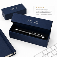 Boîte d'emballage professionnelle bleu marine avec logo personnalisé, vente en gros, boîte cadeau minimaliste pour entreprises, prix d'usine