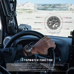 นอร์ธ เอจ เมอร์คิวรี่กีฬากลางแจ้งนาฬิกาอิเล็กทรอนิกส์นาฬิกาจับเวลาแบบจอแสดงผลคู่เวลาโลกกันน้ำปฏิทินปลุก 2026 - Product Image 5