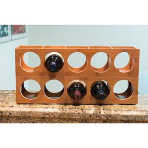 5-Tier <b>Kitchen</b> Countertop <b>Storage</b> Racks Display <b>Shelf</b> Bar Bottle Stackable Wine Rack Holder Bamboo Wine Bottle Rack - Product Image 2