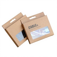 Boîte pliante personnalisée en papier recyclé couché avec fermeture à languette pour accessoires électroniques, écouteurs, câbles USB et chargeurs