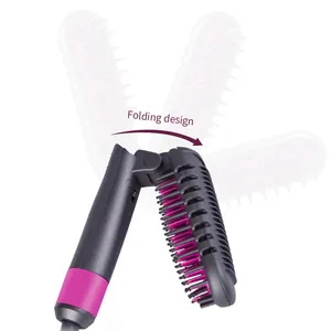 New Style Easy To Carry Electric Foldable Hair straightening Brush professional hair and beard straightener brush