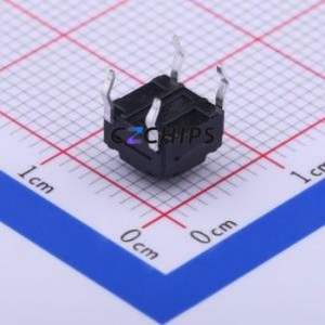TC-FS66D-C-C Tactile Switch Through hole Component (THT)-4P,6x6mm Switch Single Pole Single Throw Round Button 2.6N Through Hole - Product Image 2