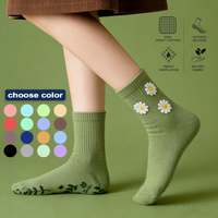 Chaussettes de yoga en coton Pilates Design pour femmes, tendance, sportives, avec logo de marque, antidérapantes, personnalisées