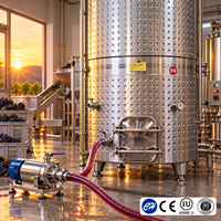 Cuve de fermentation de vin en acier inoxydable de 5000 L avec revêtement alvéolé et couvercle flottant pour équipement de brasserie et de vinification