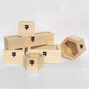 Caja de Madera de Pino con Tapa Abatible, Rectangular, de Madera Maciza, para Almacenamiento de Joyas, Organizador de Escritorio, Caja de Regalo, Portadocumentos - Product Image 2