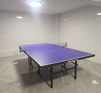 Table de ping-pong pliable d'intérieur avec plateau en MDF de 12, 15 ou 18 mm, roulettes et hauteur réglable, idéale pour la revente en gros