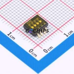 THS104 DIP Switch SMD-8P,5.4x6.7mm Switch Flat Toggle, Groove Type Single Pole Single Throw 4 1.27mm - Product Image 1