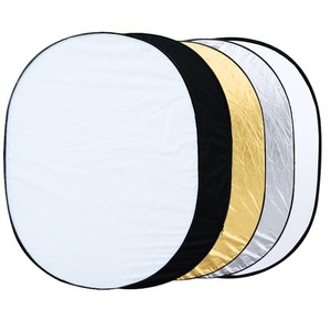 Bon réflecteur de lumière 5 en 1 ovale pliable multi-disques avec sac translucide, argent, or, blanc et noir pour la <span class=keywords><strong>photographie</strong></span> - Product Image 1