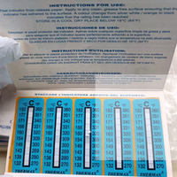 Autocollants adhésifs thermochromiques en PET, 10 pièces, étiquettes indiquant la température, pour usage industriel en laboratoire (8 grilles)