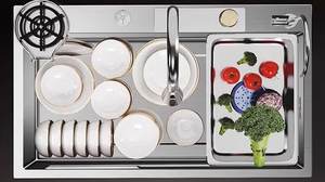 Fregadero de Cocina de Acero Inoxidable 304 Nano, Tipo Cascada, de un Solo Tazón Grande, para Lavar Platos en el Hogar - Product Image 5