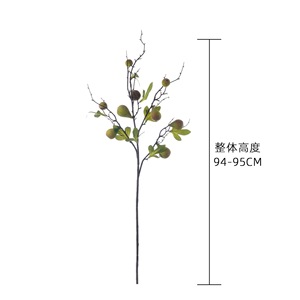 Branche de fleurs artificielles CallaFloral en mousse, vert, vert rosé, jaune rosé, rouge, branche unique, pour décoration de mariage, artisanat, style INS - Product Image 4
