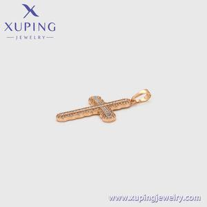 X000759182 Ювелирные изделия XUPING, позолоченные 18-каратным золотом, с синтетическим кубическим цирконием, полностью инкрустированные, модный крупный кулон-крест - Product Image 5