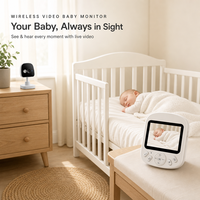 Babyphone avec caméra, vision nocturne, communication bidirectionnelle et berceuses apaisantes, écran couleur portable, sans Wi-Fi, caméra bébé V11