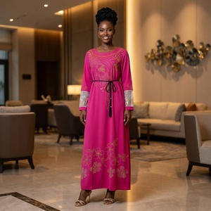 Abaya de style Dubaï pour femmes, robe musulmane, kaftan avec strass dorés, Ramadan, Eid, <span class=keywords><strong>caftan</strong></span> marocain, vêtements islamiques en gros - Product Image 4