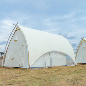 Grande tente de glamping de luxe en toile, imperméable, en forme de voilier, pour l'extérieur, quatre saisons, avec une chambre et un salon, idéale pour les resorts - Product Image 6