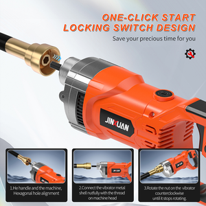 Vibrateur à béton portatif à vitesse variable 1300W, outil de vibration électrique pour béton, 5500 tr/min, outil de construction 220V 110V - Product Image 3