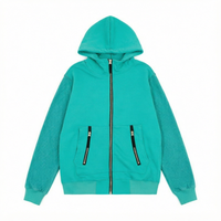 Sweat-shirt à capuche en coton tricoté uni, respirant, coupe-vent, éco-responsable, avec logo personnalisé imprimé en sérigraphie OEM.