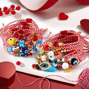 Braccialetti Artivelle da donna in stile greco, multicolore rosso e bianco, con perline Martis, serie primaverile, gioielli alla moda bohémien, amicizia - Product Image 3
