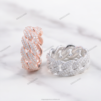 Prix moins cher 925 en argent Sterling bague cubaine bijoux fins 100% Pass diamant testeur mode hommes bague VVS Moissanite bague cubaine
