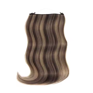Personnalisé 24 Pouces Russe <span class=keywords><strong>Extensions</strong></span> De Cheveux Vague Style <span class=keywords><strong>Halo</strong></span> Couleur 100g Invisible Ligne De Pêche Clip-In One Piece - Product Image 6