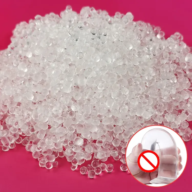 Highly translucent and soft tpe plastic raw material pellets used to make adult products/sex toys/dildos/airplane cups