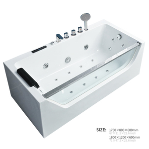 Luxuriöse 1,7 Meter moderne Acrylglas freistehende Ecke Whirlpool Drainer umwelt freundliche Blasen massage Spa 60gal Kapazität - Product Image 3