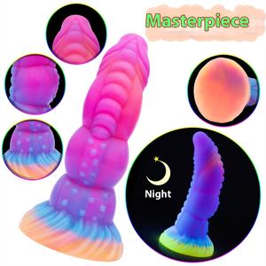 Frauen Glow in the Dark Silikon Sexspielzeug Anal Spielzeug mit Saugnapf Riesige Schraube Butt Plug Dragon <span class=keywords><strong>Strap</strong></span>-On <span class=keywords><strong>Dildo</strong></span> - Product Image 2