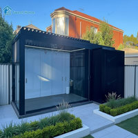 Pergola bioclimatique de luxe en aluminium pour jardin de villa, toit motorisé rotatif avec kit d'éclairage LED étanche