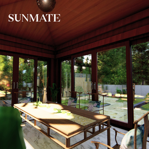 Véranda en aluminium, jardin <span class=keywords><strong>d</strong></span>'hiver, terrasse, toit de véranda, solarium 4 saisons, couverture de patio, véranda autoportante, installation facile - Product Image 6