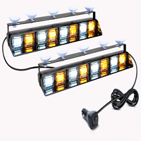 Luces estroboscópicas para parabrisas interior 2 en 1, 96 LED, 26 modos, tablero de emergencia, advertencia de peligro, luces intermitentes de seguridad para asesor de tráfico