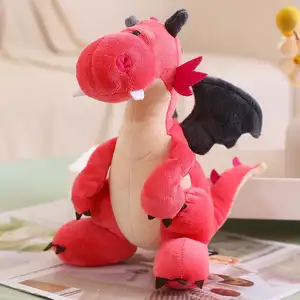 Peluches bonitos de peluche de Dragón Rojo, juguete suave personalizado, peluche de dragón, juguete de peluche para bebé