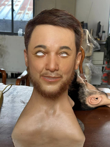 Masques masculins en silicone réalistes avec cheveux et barbe froissée, directement de l'usine, <span class=keywords><strong>pour</strong></span> acteurs, cosplayers et travestis - Product Image 5