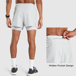 Pantalones Cortos Deportivos para Hombre, 2 en 1, con Forro, Transpirables, para Verano, Gimnasio, Entrenamiento, con Bolsillo Oculto y Logotipo Personalizado - Product Image 2