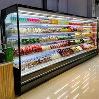 Congélateur Commercial Multidecks Ouvert pour Supermarché, Réfrigérateur à Rideau d'Air pour Légumes et Fruits