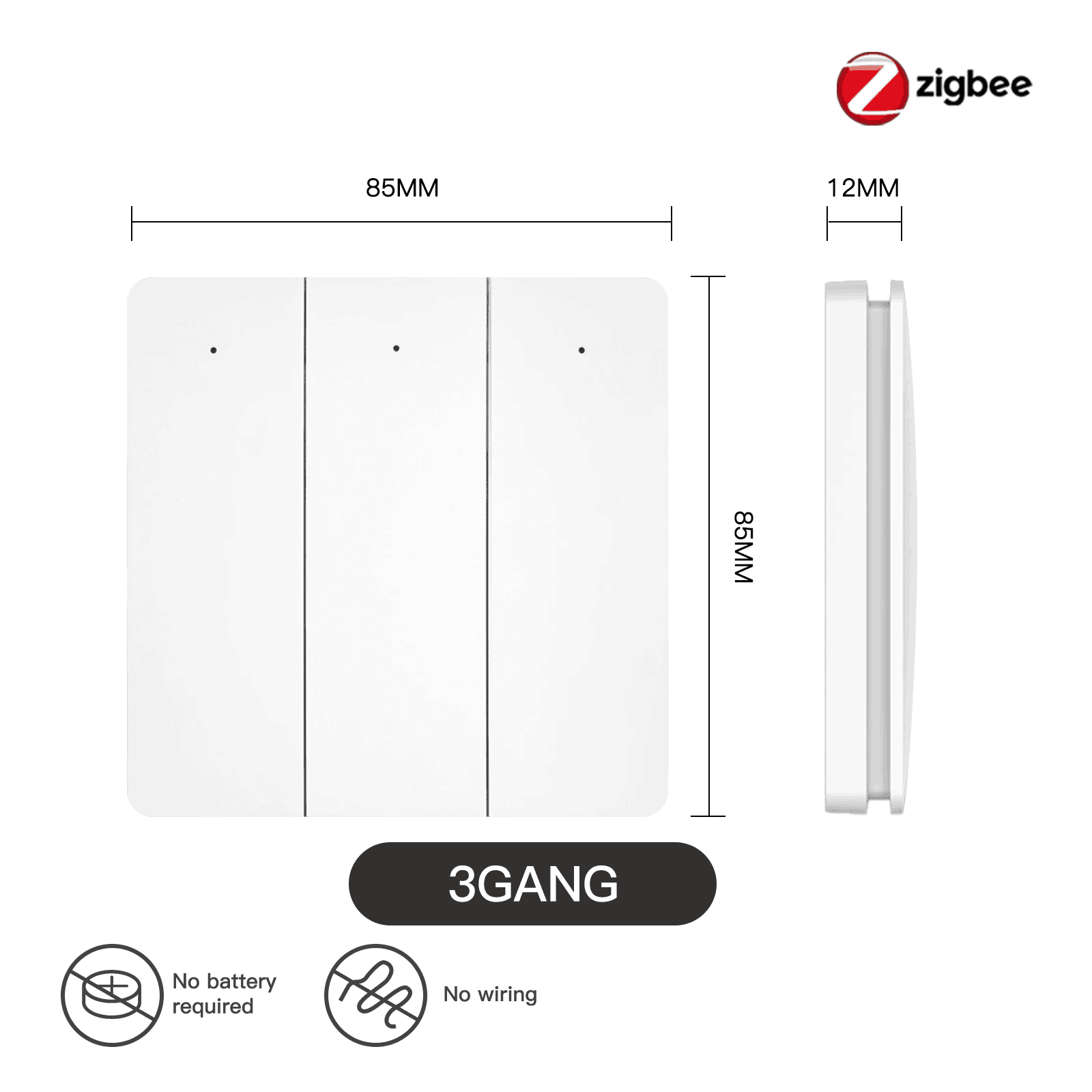 Tuya Smart ZigBee Self Power Scene Switch No Battery No Wiring Kinetic Energy Control for Home Automation Scenario App Control · image 3