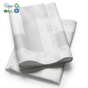 Serviette en tissu satiné de coton blanc de qualité hôtelière 20x20 pouces, réutilisable, élégante, pour la restauration et les événements d'entreprise - Product Image 1