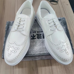 <span class=keywords><strong>Zapatos</strong></span> Oxford Formales de Vestir <span class=keywords><strong>para</strong></span> <span class=keywords><strong>Hombre</strong></span>, con Cordones, Punta Cerrada, Suela Gruesa, Transpirables, de Cuero <span class=keywords><strong>Charol</strong></span> Duradero, Blancos, <span class=keywords><strong>para</strong></span> Otoño e Invierno - Product Image 6