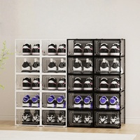 Boîte à chaussures durable, légère, en plastique transparent, empilable, pour le rangement des chaussures