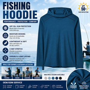 Custom UPF 50+ Fishing Clothing Sun Protection Long Sleeve Shirts Moisture Wicking Fishing Wear Polyester Spandex Fishing Shirt