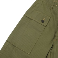 Pantalon cargo taille haute à jambe large avec braguette boutonnée, 100% coton sergé, motif chevrons Marine Corps, vente en gros
